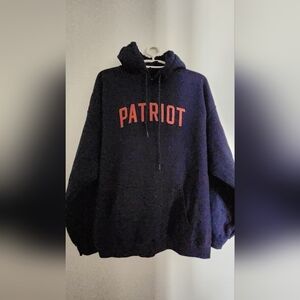 Grunt Style Navy Blue Hoodie with Red Print